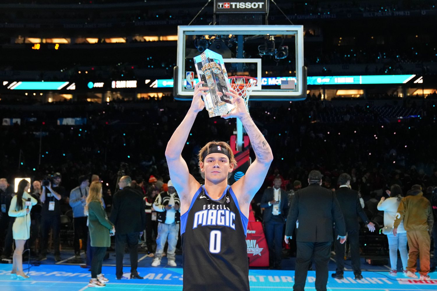 Mac McClung after winning the NBA Slam Dunk Contest.